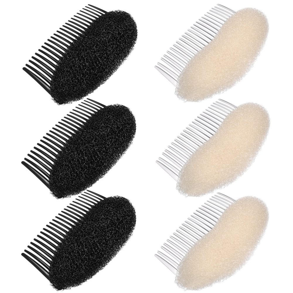 minkissy 6pcs Hair Styling Sponge Comb for Women White Black Hair Shaper Tools Easy to Use Accessories for Weddings Parties and Everyday Styles