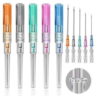 Catheter Needles - Prgislew 5Pcs Mixed Catheter Piercing 14G 16G 18G 20G and 22G Catheter Ear Nose Piercing Hollow for Lip Tongue Belly Nipple Cartilage Piercing Kit
