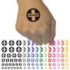 Lifeguard Cross in Circle Temporary Tattoo Water Resistant Fake Body Art Set Collection - Dark Blue (One Sheet) view 1