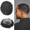 10mm Afro Wave Toupee for Black Men 8X10 Inch All PU Injected Human Hair System Units Kinky Curly Man Wigs Black Men Hair Units view 1