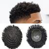 14mm Afro Wave Toupee for Black Men 8X10 Inch All PU Injected Human Hair System Units Kinky Curly Man Wigs Black Men Hair Units view 1