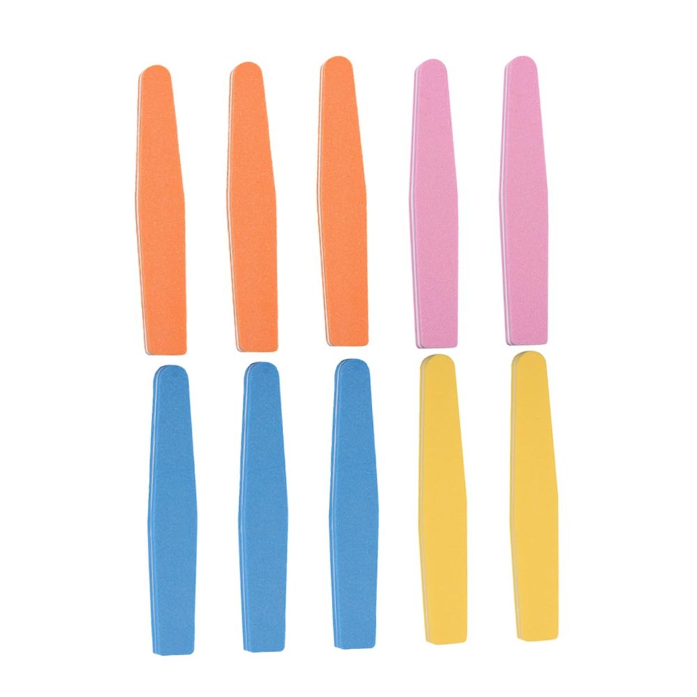Beavorty 10pcs Compact Sponge Nail Files Washable Nail Buffing Tools for Manicure Pedicure Multi-Color Filing Strips