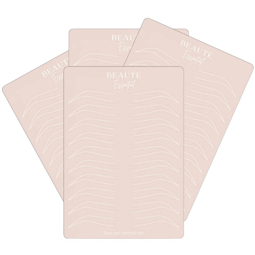 Beaut Essential 3 Pcs Quality Eyebrow Tattoo Practice Skin for Microblade and Permanent Makeup Ombre Brow Tattooing/Needling - Pre-drawn Eyebrows, Double-Sided & Smudge-Proof: Fake skin sheets