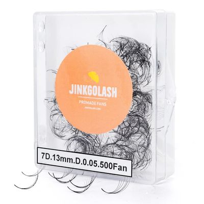 JINKGOLASH 500 Promade Eyelash Extension From 3D to 16D, Loose Lash Fans 0.03/0.05/0.07mm Thickness, C D Curl Lashes, 8 - 16mm Length for Easy Volume Individual Eyelash Extensions Clusters DIY (7D-0.05-C (15mm))