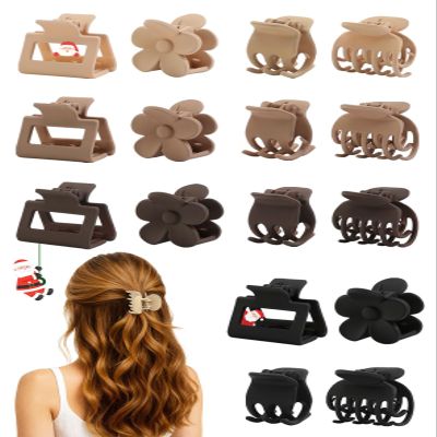 16 PCS Small Hair Clips for Women & Girls, Durable Matte Claw Clips for Thin Hair, Strong Hold NonSlip Medium Hair Claw Clips, Mini Hair Clips, Cute Hair Accessories, 4 Shapes Gifts Holiday