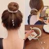 LAKEMON Zircon Pearls Tassel Ponytail Holder Hair Claws, Fashion Meatball Head Hair Ponytail Buckle, Rhinestone Hair Styling Claws, Women's Shining Headband Hair Circle (3Pcs) view 2