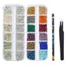 4700pcs Nail Art Rhinestone Flat Back Round Rhinestone for Makeup Face Nail Gems Nail Charm Crystal Fiamond Jewelry Rhinestone for Nail Design DIY Craft Decoration view 2