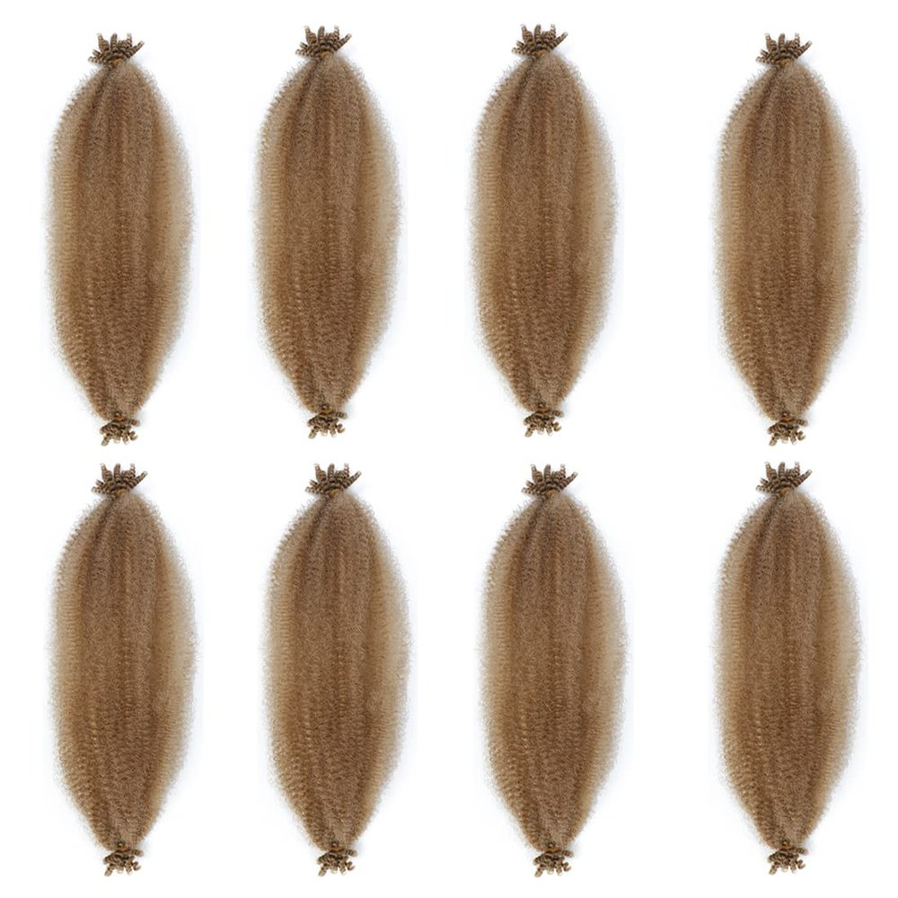 12 Inch Pre-Separated Springy Afro Twist Hair 8 Packs Pre-Fluffy Natural Curls are Perfect for Marley Crochet Hair Suitable for Black Women (27#, 12 Inch (Pack of 8))