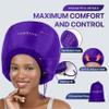 Bonnet Hair Dryer Attachment w/A Headband Integrated That Reduces Heat Around Ears & Neck - Diffuser Cap for Hair Dryer Curly Hair, Speeds Up Drying Time, Deep Conditioning at Home - Large (Purple) view 2