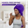 Bonnet Hair Dryer Attachment w/A Headband Integrated That Reduces Heat Around Ears & Neck - Diffuser Cap for Hair Dryer Curly Hair, Speeds Up Drying Time, Deep Conditioning at Home - Large (Purple) view 4