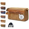 Personalized Canvas Toiletry Bag for Men, Custom Toiletry Travel Bags with Laser Engraved Text/Name, Csutomized Shaving Dopp Kit Toiletry Bag, Gift for Christmas, Husband, Dad, Father, Groomsmen Gifts view 1