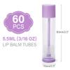 LotFancy Lip Balm Tubes Empty, 60PCS 5.5ml (3/16 Oz), Clear Lip Balm Container Tubes with Purple Caps, BPA Free & Leak Free, Refillable view 2