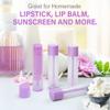 LotFancy Lip Balm Tubes Empty, 60PCS 5.5ml (3/16 Oz), Clear Lip Balm Container Tubes with Purple Caps, BPA Free & Leak Free, Refillable view 4