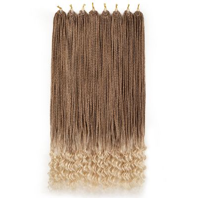 144 Strands Goddess Crochet Box Braids with Curly Ends 30 Inch Pre Looped Box Braids Crochet Hair 8 Packs Curly Crochet Braids for Black Women