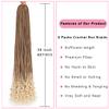 144 Strands Goddess Crochet Box Braids with Curly Ends 30 Inch Pre Looped Box Braids Crochet Hair 8 Packs Curly Crochet Braids for Black Women view 3