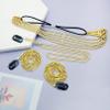 4 Pieces Multi-Layer Rhinestone Hair Chain Head Chains Set, Sparkly Crystal Tassel Headband, 20 Inch Hair Extension Long Chains Bling Braid Decoration Headwear Prom Bridal Accessories Gold view 4