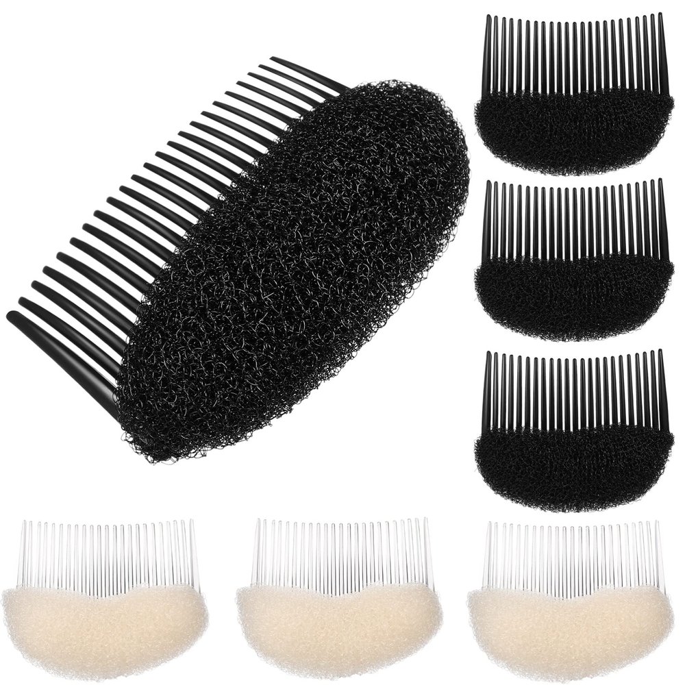 Beavorty 6pcs Hair Shaper Comb for Women Easy Use Styling Tool for Beautiful Buns and Updos Includes White and Black Sponges Hair Accessories for Occasions