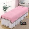 Soft Beauty Salon Spa Sheet with Face Hole Massage Table Cover Sheet Solid Color Lace Side Spa Massage Treatment Table Bed Cover Beauty Bedsheet-G 31x75inch(80x190cm) view 1