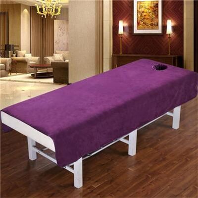 Darley Soft Beauty Salon Massage Cover with Face Hole Beauty Bedsheet Solid Color Beauty Salon Spa Sheet Massage Table Cover Sheet Salon Bed Sheet Cover SPA Massage Table Cover-E 31x75inch(80x190cm)