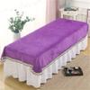 Soft Beauty Salon Spa Sheet with Face Hole Massage Table Cover Sheet Solid Color Lace Side Spa Massage Treatment Table Bed Cover Beauty Bedsheet-E 31x75inch(80x190cm) view 1