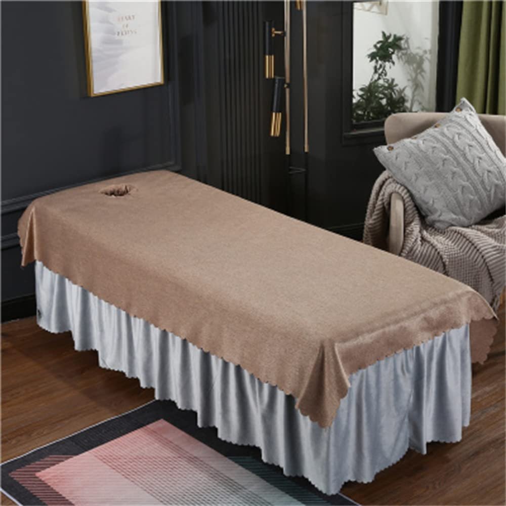 Bed Sheet Cover Beauty Salon Spa Sheet with Face Hole Massage Sheet Cover Solid Color Massage Table Cover Sheet Soft Beauty Couch Cover for Massage Tables Bed Treatment-A 31x83inch(80x210cm)