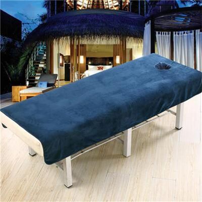 Darley Soft Beauty Salon Massage Cover with Face Hole Beauty Bedsheet Solid Color Beauty Salon Spa Sheet Massage Table Cover Sheet Salon Bed Sheet Cover SPA Massage Table Cover-G 31x75inch(80x190cm)