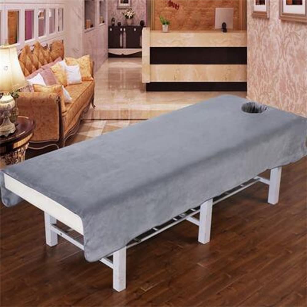 Darley Soft Beauty Salon Massage Cover with Face Hole Beauty Bedsheet Solid Color Beauty Salon Spa Sheet Massage Table Cover Sheet Salon Bed Sheet Cover SPA Massage Table Cover-D 31x75inch(80x190cm)