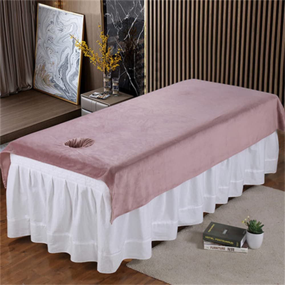 Massage Table Cover Sheet with Face Hole Salon Bed Sheet Cover Solid Color Beauty Salon Spa Sheet Bed Sheet Cover Beauty Salon Massage Cover for Massage Table-E 31x75inch(80x190cm)