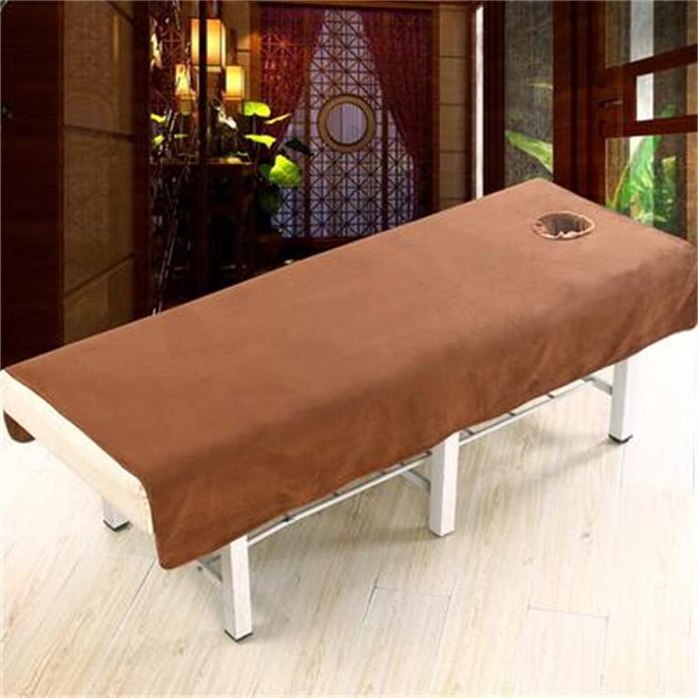 Darley Soft Beauty Salon Massage Cover with Face Hole Beauty Bedsheet Solid Color Beauty Salon Spa Sheet Massage Table Cover Sheet Salon Bed Sheet Cover SPA Massage Table Cover-F 31x75inch(80x190cm)