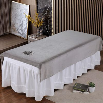Massage Table Cover Sheet with Face Hole Salon Bed Sheet Cover Solid Color Beauty Salon Spa Sheet Bed Sheet Cover Beauty Salon Massage Cover for Massage Table-B 43x75inch(110x190cm)