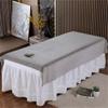 Massage Table Cover Sheet with Face Hole Salon Bed Sheet Cover Solid Color Beauty Salon Spa Sheet Bed Sheet Cover Beauty Salon Massage Cover for Massage Table-B 43x75inch(110x190cm) view 1