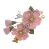 MIAO WU Japanese Women Pink Cherry Blossoms Hair Clip,Kimono Flower Tsumami Hairpin Band Clip Hair Stick Accessories for Women Girls (Style B) view 2