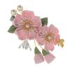 MIAO WU Japanese Women Pink Cherry Blossoms Hair Clip,Kimono Flower Tsumami Hairpin Band Clip Hair Stick Accessories for Women Girls (Style B) view 3