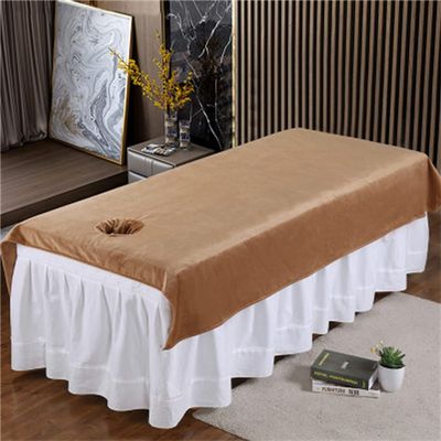 Massage Table Cover Sheet with Face Hole Salon Bed Sheet Cover Solid Color Beauty Salon Spa Sheet Bed Sheet Cover Beauty Salon Massage Cover for Massage Table-F 43x75inch(110x190cm)