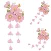 MIAO WU Japanese Women Pink Cherry Blossoms Hair Clip,Kimono Flower Tsumami Hairpin Band Clip Hair Stick Accessories for Women Girls (Style C) view 1