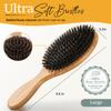 100% Boar Bristle Hair Brush for Women Set by Belula (L Size). Soft Natural Bristles for Thin and Fine Hair. Wooden Comb, Travel Bag and Spa Headband Included! view 2