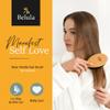 100% Boar Bristle Hair Brush for Women Set by Belula (L Size). Soft Natural Bristles for Thin and Fine Hair. Wooden Comb, Travel Bag and Spa Headband Included! view 3