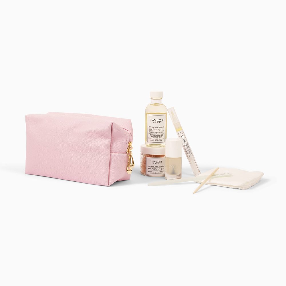 TAYLOR MADE Polish Organic Luxury Manicure Set | Organic & Safe | Time Saving | DIY Nails at Home | Gift for Her | Non-toxic | Natural Nails | Vegan | Cruelty-free | Paraben-free (Pink)