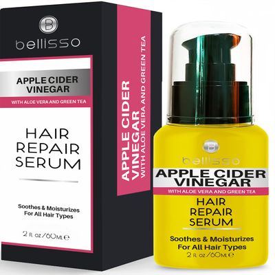 Apple Cider Vinegar Hair Serum Oil - Anti Frizz Styling Product to Stop Flaky and Itchy Scalp - Repair Treatment for Dry and Damaged Hair - Intense Moisturizer for Women and Men  For All Hair Types