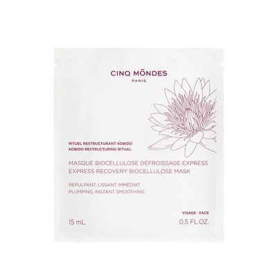 CINQ MONDES Express Recovery Biocellulose Mask, 5 Masks- Immediate Skin Plumping And Smoothing - With Hyaluronic Acid, Niacinamide And Aloe Vera