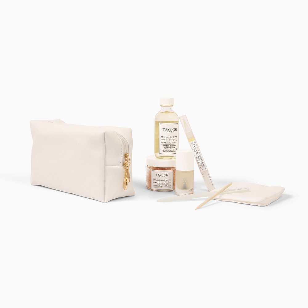 TAYLOR MADE Polish Organic Luxury Manicure Set | Organic & Safe | Time Saving | DIY Nails at Home | Gift for Her | Non-toxic | Natural Nails | Vegan | Cruelty-free | Paraben-free (White)