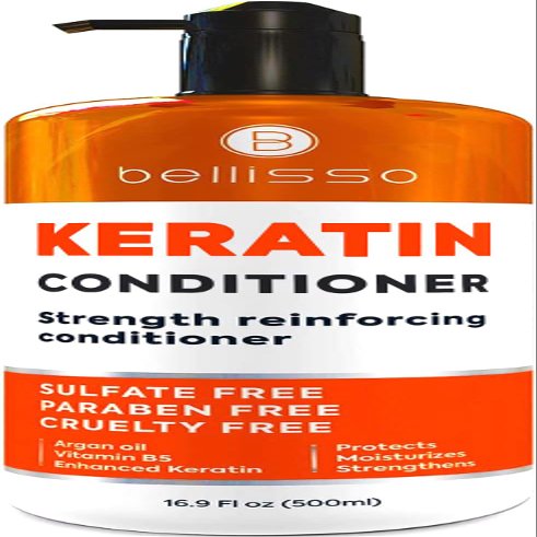 Keratin Conditioner  Sulfate and Paraben Free Deep Treatment for Dry, Damaged Hair - Salon Formula - For Curly, Color Treated, Straight and Frizzy Hair  for Women and Men to Repair Split Ends