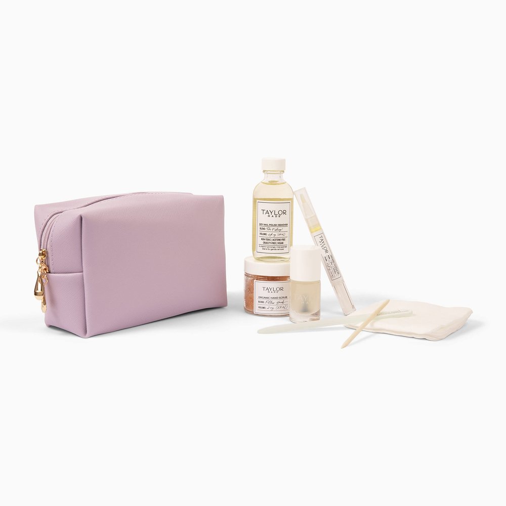TAYLOR MADE Polish Organic Luxury Manicure Set | Organic & Safe | Time Saving | DIY Nails at Home | Gift for Her | Non-toxic | Natural Nails | Vegan | Cruelty-free | Paraben-free (Lilac)