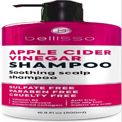 Apple Cider Vinegar Shampoo - Sulfate Paraben and Silicon Free Anti Dandruff Product for Women and Men - Deeply Moisturizing Formula - Dry Scalp Treatment for Oily Hair Professional Grade Products