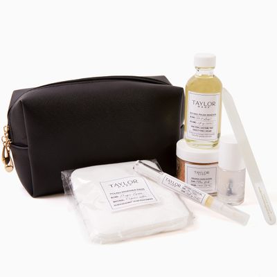 TAYLOR MADE Polish Organic Luxury Manicure Set | Organic & Safe | Time Saving | DIY Nails at Home | Gift for Her | Non-toxic | Natural Nails | Vegan | Cruelty-free | Paraben-free (Black)