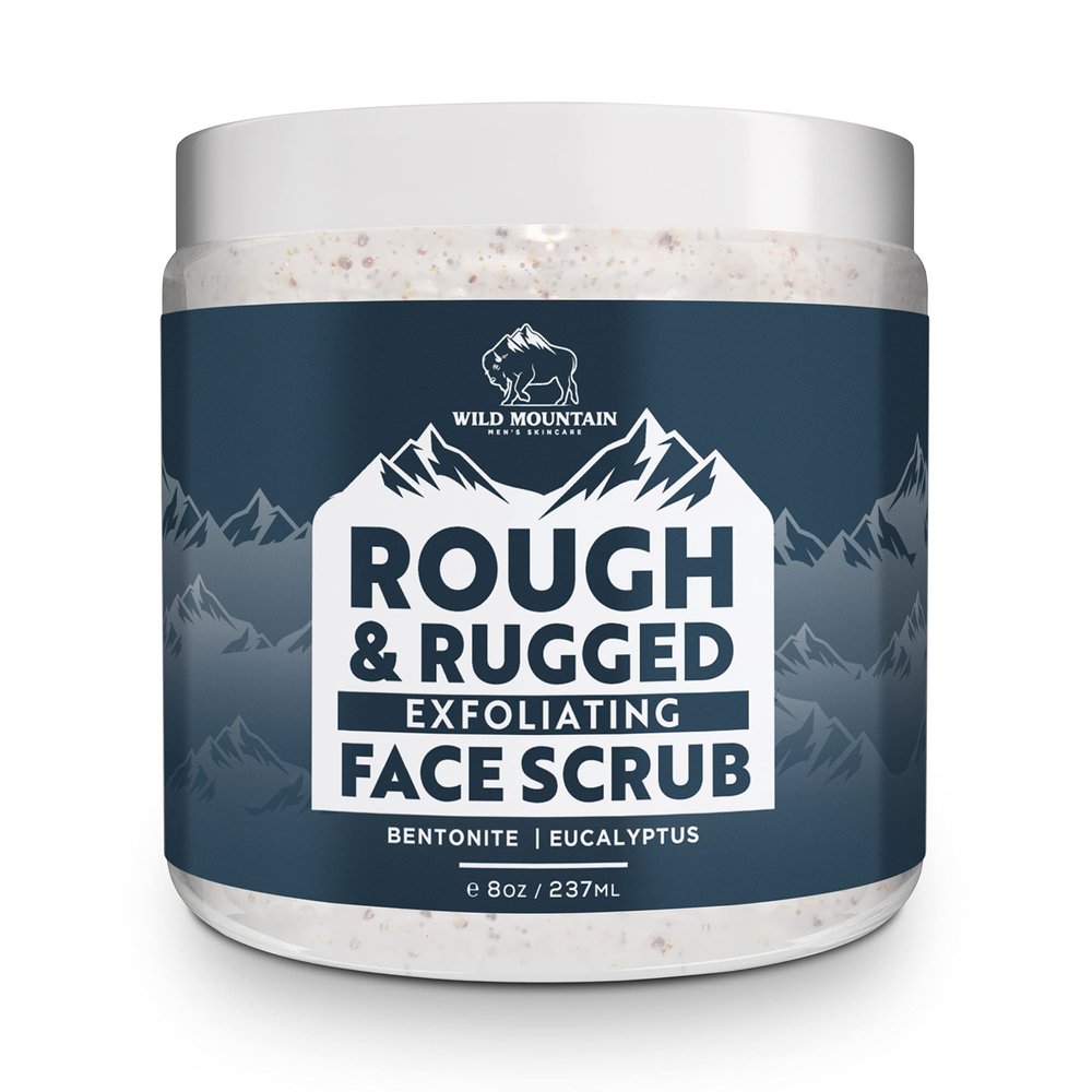 Wild Mountain Rough & Rugged Face Scrub - Micodermabrasion Mens Facial Exfoliator, Face Wash
