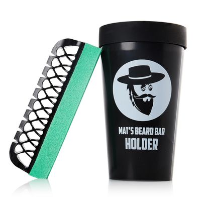 Mat's Beard Bar & Holder Pro (V2.0) - FLEXIBLE - Clean Up Beard Trimmings from Sinks and Countertops After Shaving - Best Gifts For Men