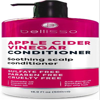 Apple Cider Vinegar Conditioner - Sulfate Paraben and Silicone Free - For Dry, Damaged and Oily Hair - Anti Dandruff Product for Fine Itchy Scalp Build Up - Cleansing Treatment for Women and Men
