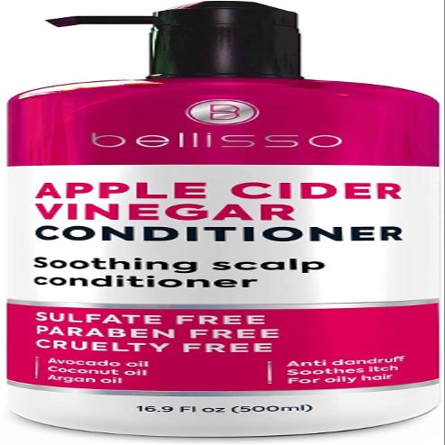 Apple Cider Vinegar Conditioner - Sulfate Paraben and Silicone Free - For Dry, Damaged and Oily Hair - Anti Dandruff Product for Fine Itchy Scalp Build Up - Cleansing Treatment for Women and Men