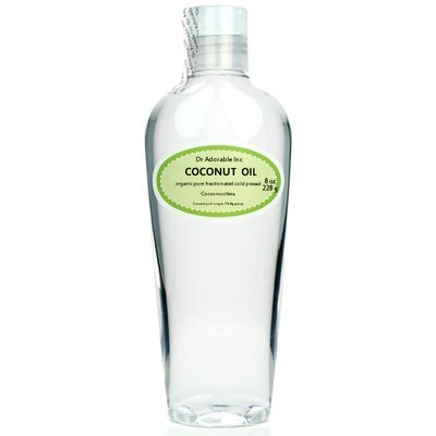 Dr Adorable - 8 oz - Fractionated Coconut Oil - 100% Pure Natural Organic Skin Lip Body & Hair Oil Moisturizer & Softener